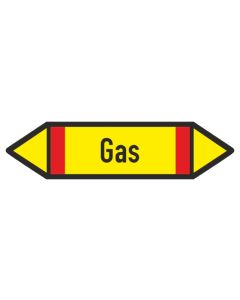 Fliessrichtungspfeil-Gas-gelb-rot-schwarz