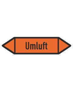 Fliessrichtungspfeil-Umluft-orange-schwarz