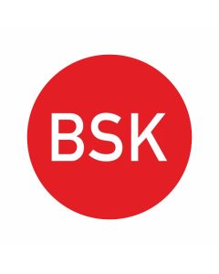 Graviertes Resopalschild rund D=30mm BSK-rot-weiss