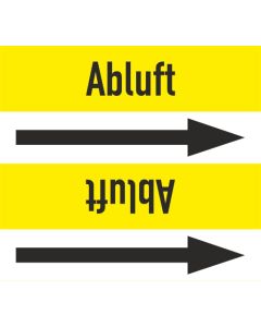 Rohrleitungskennzeichnung-Abluft-gelb-schwarz