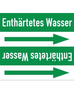 Rohrleitungskennzeichnung-Enthaertetes-Wasser-gruen-weiss