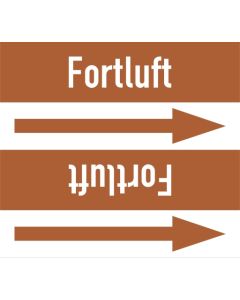 Rohrleitungskennzeichnung-Fortluft-braun-weiss