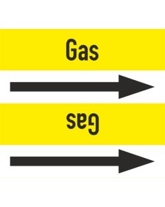 Rohrleitungskennzeichnung-Gas-gelb-schwarz