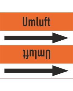 Rohrleitungskennzeichnung-Umluft-orange-schwarz