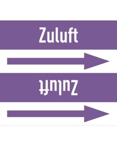 Rohrleitungskennzeichnung-Zuluft-violett-weiss